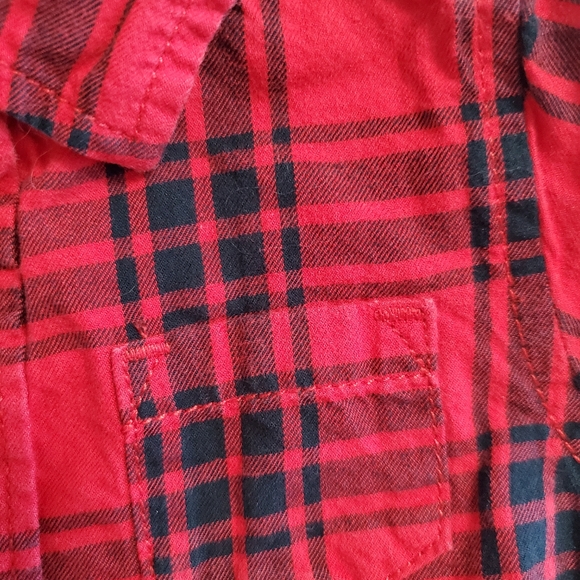 Carter's Collared Button Up Onesie- Red Plaid - Picture 3 of 4